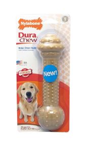 "Nylabone Dura Dog Chew Barbell in Peanut Butter Flavor"