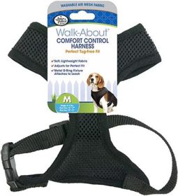 "Comfort Control Dog Harness" by Four Paws  Black Medium