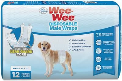 Four Paws Wee-Wee Disposable Male Dog Wraps