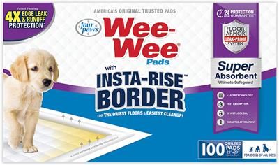 Four Paws Wee-Wee Pads With Insta-Rise Border - Dog Pee Pads