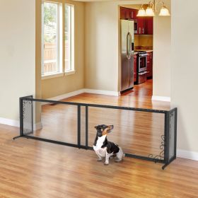 Richell Large Freestanding Metal Mesh "Pet Gate" in Black