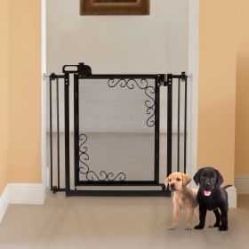 Pets One-Touch Metal "Mesh Pet Gate" in Black