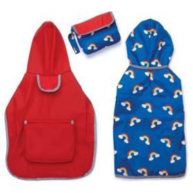 Zack & Zoey Pet Reversible Pocket Raincoat (Color: Red X-Small)