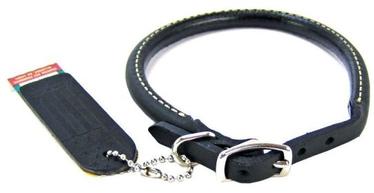 "Coastal's" Top Grain Circle T Pet Leather Round Collar (Size-3: 14" Neck)