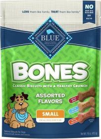 "Crunchy and Flavorful" Blue Buffalo Dog Bones, 16 oz. (size-5: Small)