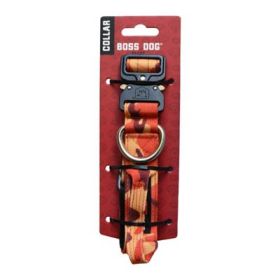 Boss Nation "Dog Tactical Adjustable Dog Walking Collar" - Orange Camo (size-5: Large)