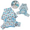 Blue & Gray Hearts Fleece Turtleneck Pajamas - Blue