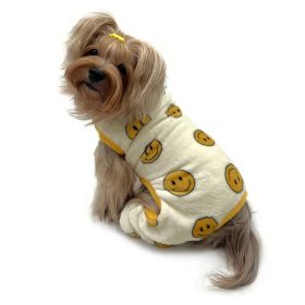 Dog Ultra Plush Happy Face Front Sleeveless Dog Pajamas (size 6: XSmall)