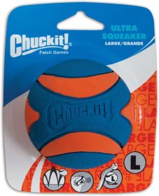 "Chuckit Ultra Squeaker Ball Dog Toy" Compatible With Chuckit Launcher (Size-3: Large (3" Diameter))