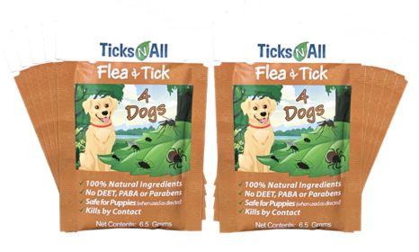 "Dog All Natural Flea and Tick Wipes" 4-Dogs (size 4: 10 Count)