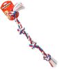 "Mammoth Flossy Chews" Colored 4 Knot Dog Tug Rope