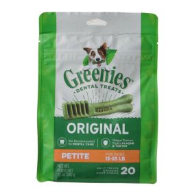 "Greenies Petite Dental Dog Treats" (size-4: 20 count)