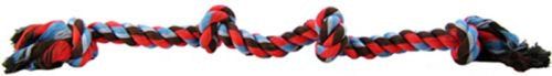 "Mammoth Flossy Chews" Colored 4 Knot Dog Tug Rope